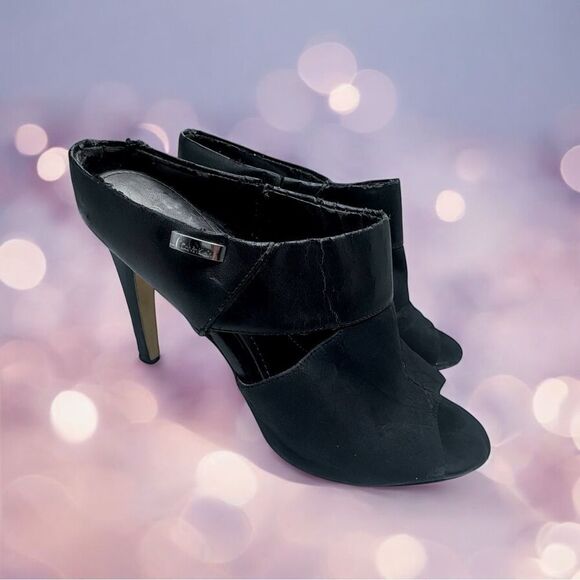 Calvin Klein Leather 4” Stiletto Heels w/ Ankle Strap l Silver Hardware 7.5 GUC - Picture 9 of 9